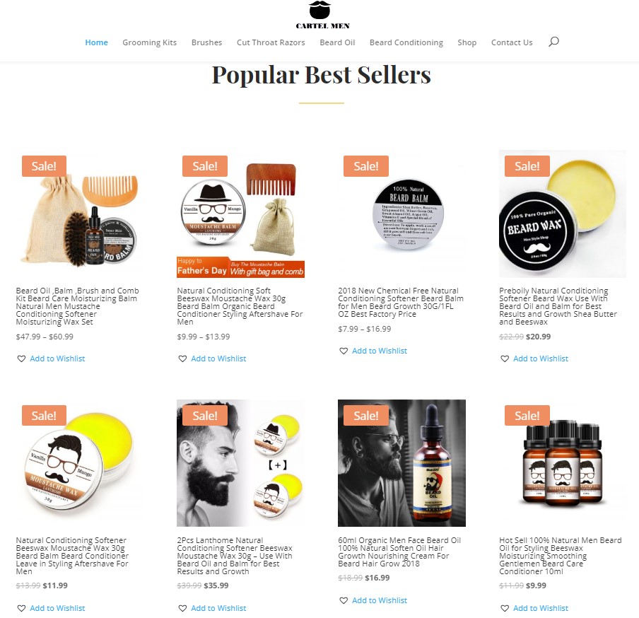 mens grooming website start your own dropship store