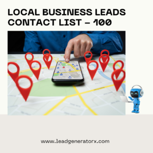 Local business leads contact list with names, emails, and phone numbers
